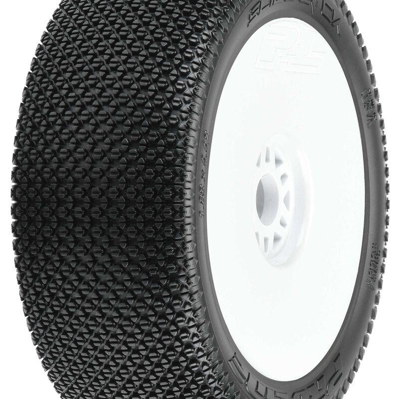 Pro-Line Slide Lock S3 Buggy MTD V2 White RC Wheel & Tyre Set 1/8 Scale