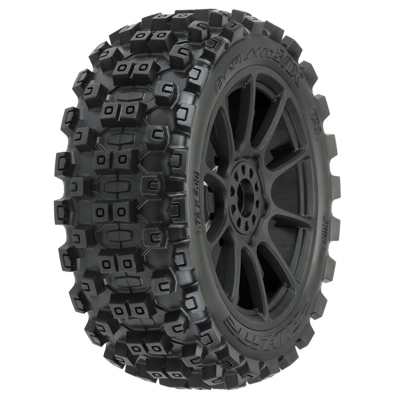 Pro-Line PRO906721 Badlands MX M2 1/8 MTD Mach 10 Black Wheels F/R (8820335050989)