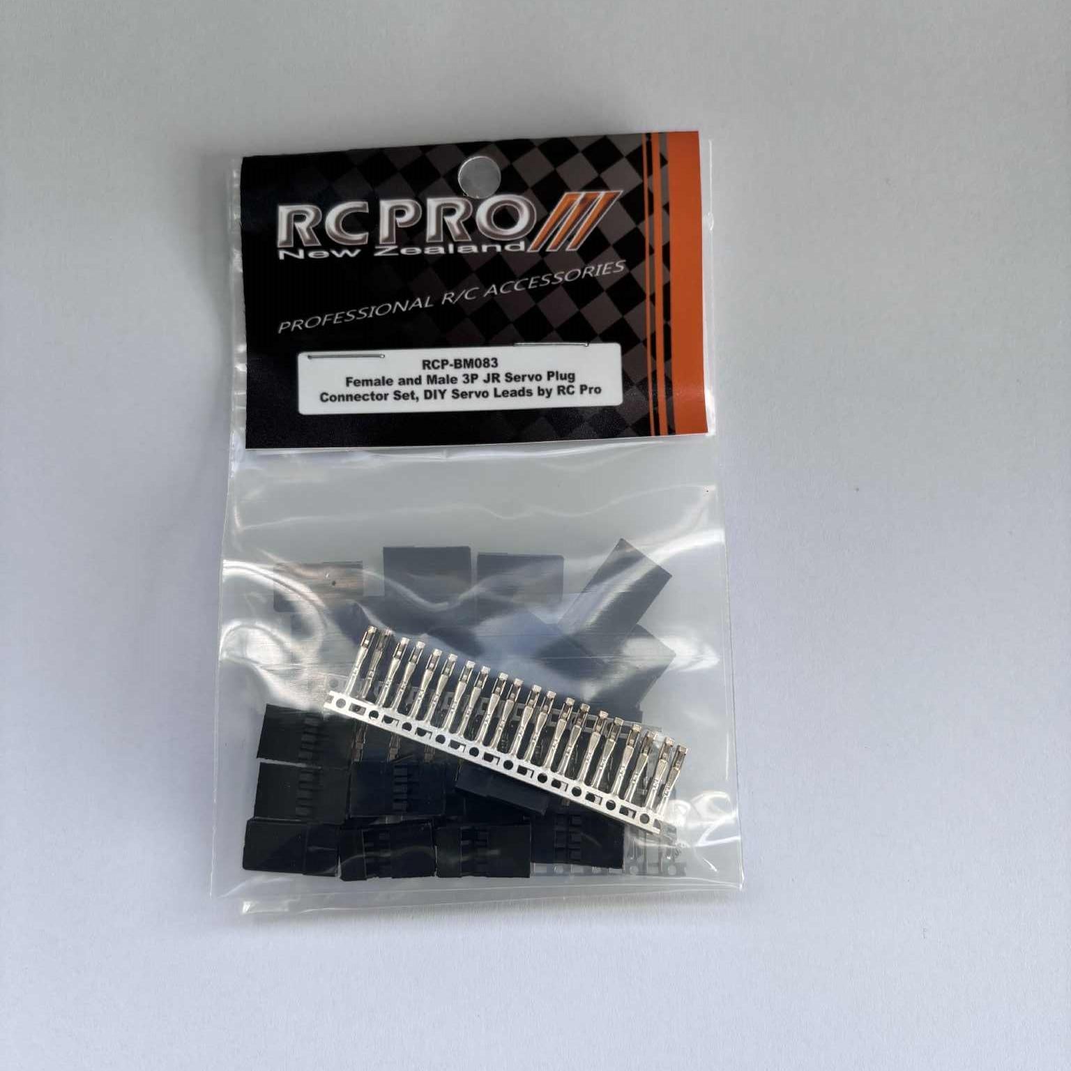 RC Pro RCP-BM083 Female 10pcs and Male 10pcs 3P JR Servo Plug Connector Set, DIY Servo Leads (9250519908589)
