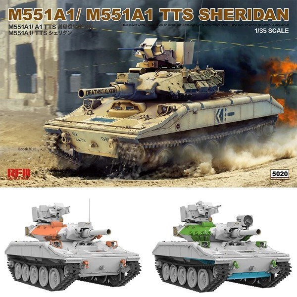 Rye Field Model 1/35 RM-5020  M551A1/M551A1 TTS Sheridan (7816528593133)
