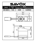 Savox SH-0253 Plus Micro Digital Servo 13.6g / 2.2kg-cm (8255464210669)