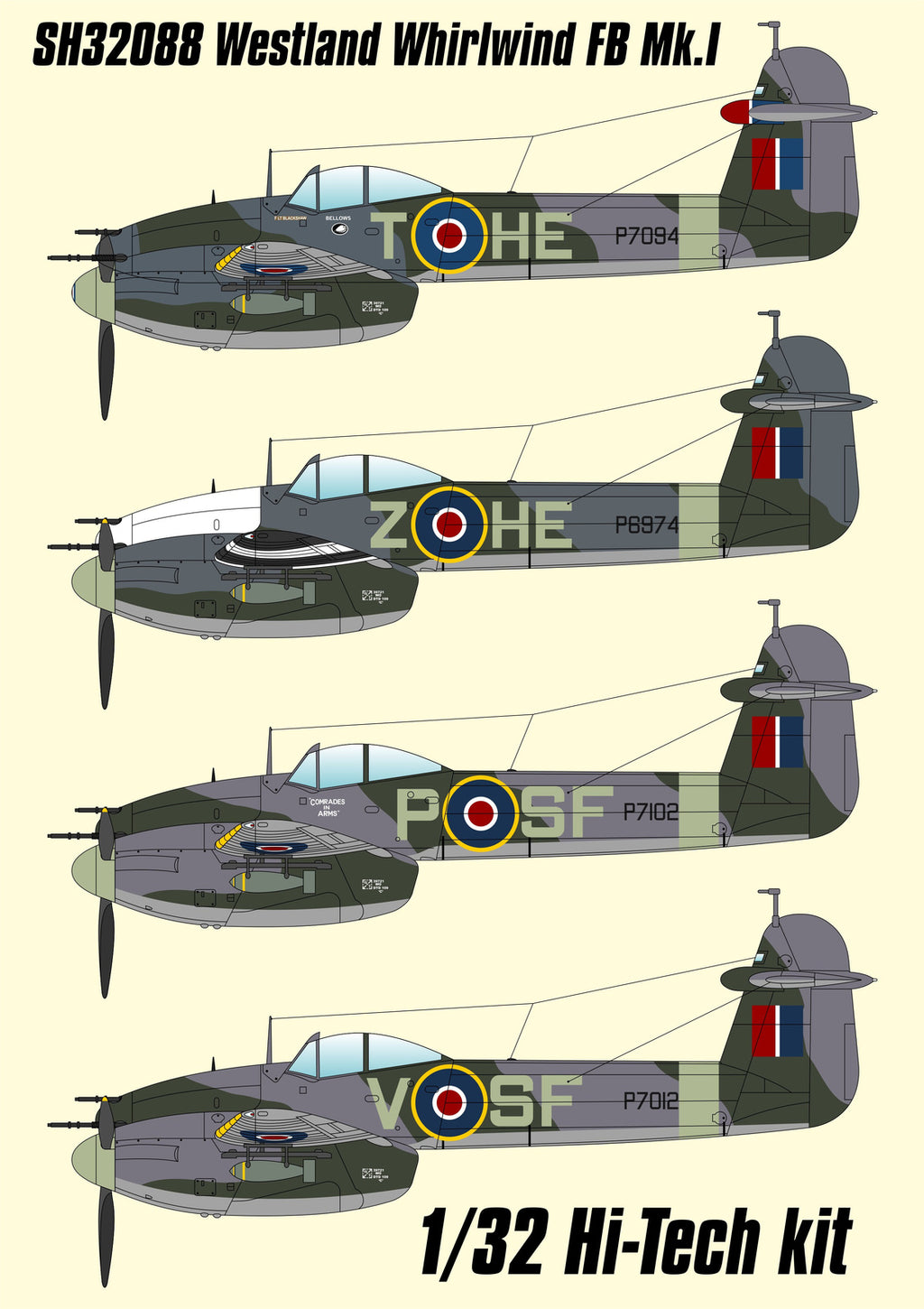 Special Hobby 32088 1/32 Westland Whirlwind FB MK.I Fighter-Bomber Hi-tech kit (9120469778669)