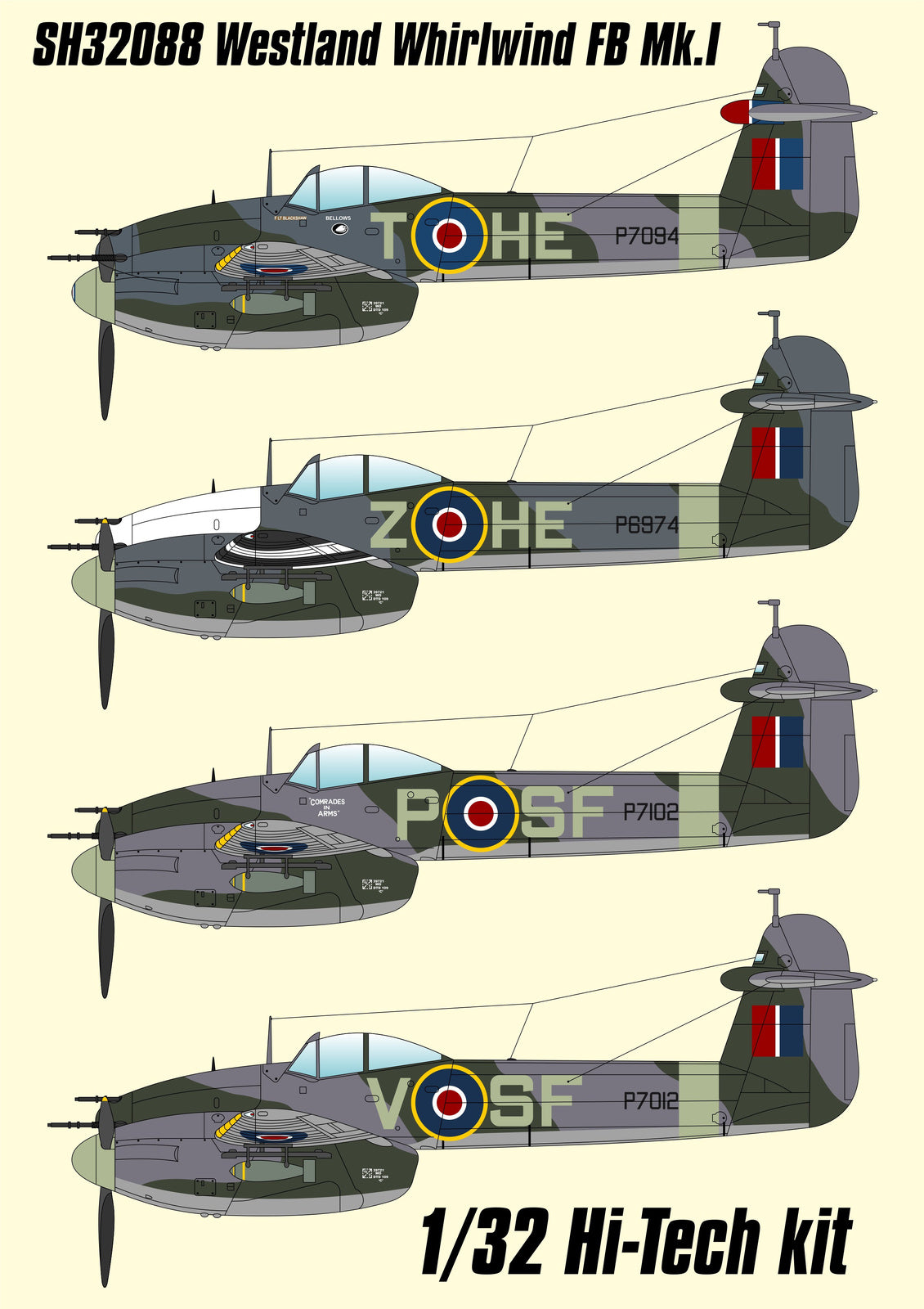 Special Hobby 32088 1/32 Westland Whirlwind FB MK.I Fighter-Bomber Hi-tech kit (9120469778669)