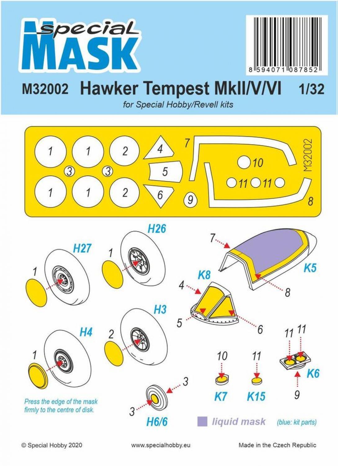 Special Hobby M32002 1/32 Tempest MK.II/V/VI Mask (9120472858861)