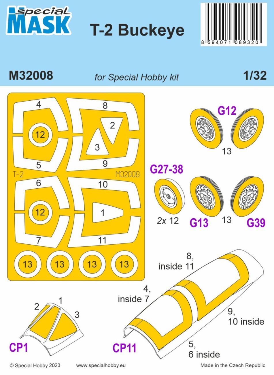 Special Hobby M32008 1/32 T-2 Buckeye MASK (9120473219309)