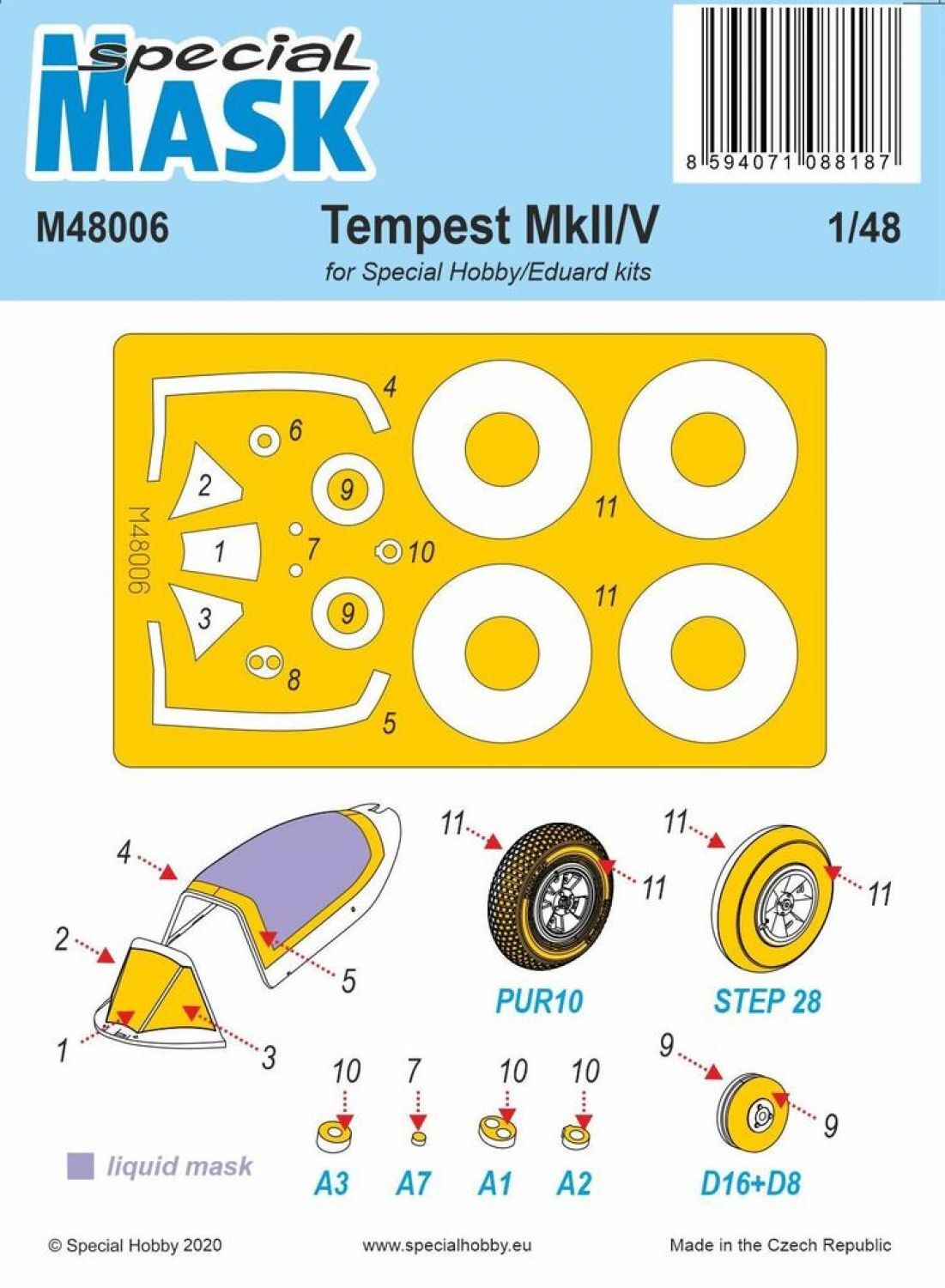 Special Hobby M48006 1/48 Tempest Mk.II/V Mask (9120473317613)