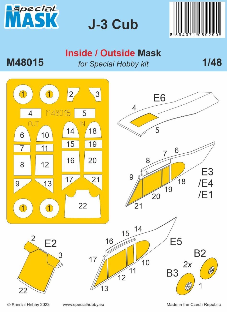 Special Hobby M48015 1/48 J-3 Cub MASK (9120474071277)