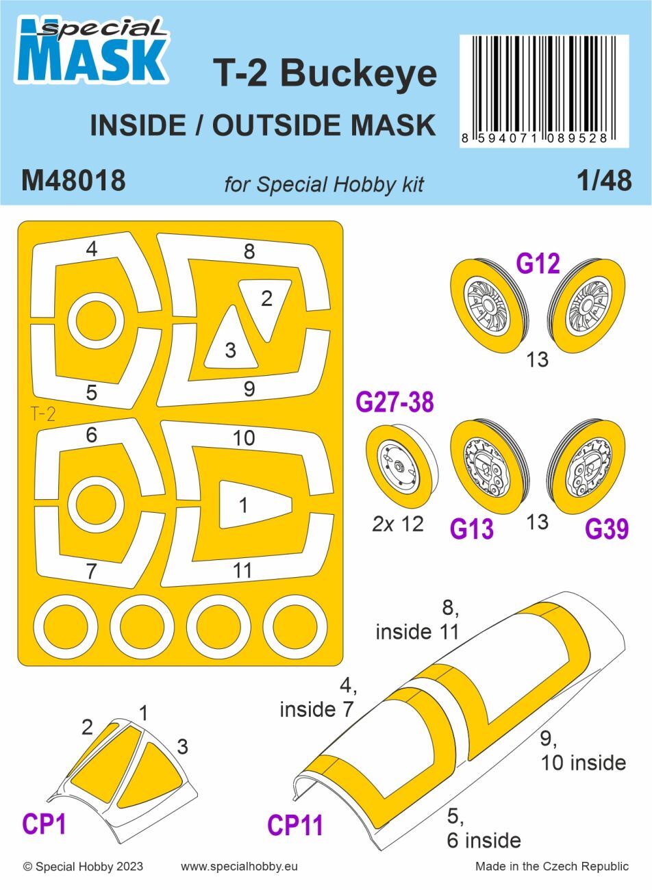 Special Hobby M48018 1/48 T-2 Buckeye Inside/Outside MASK (9120474300653)