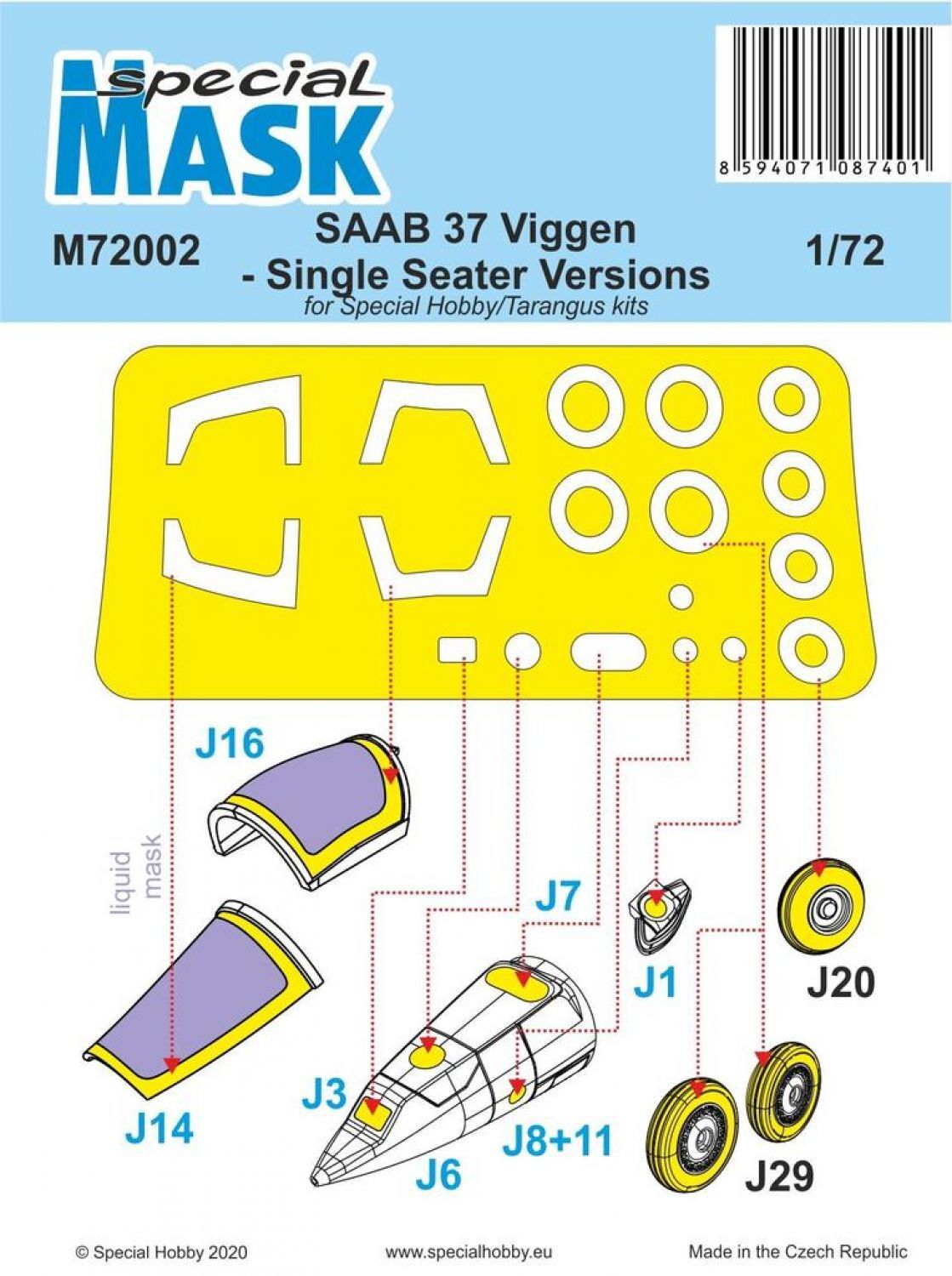 Special Hobby M72002 1/72 SAAB 37 Viggen Single Seater Mask (9120474956013)