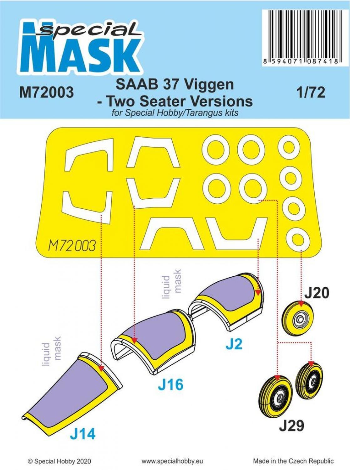 Special Hobby M72003 1/72 SAAB 37 Viggen Two Seater Mask (9120475054317)