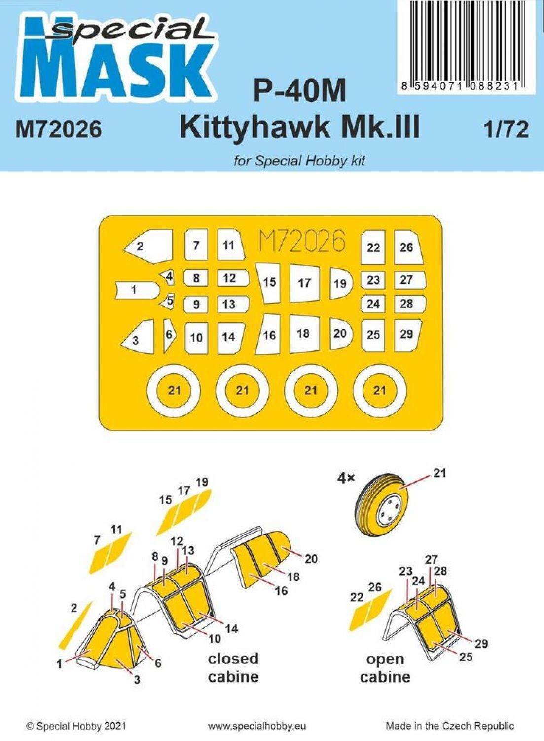 Special Hobby M72026 1/72 P-40M Warhawk/Kittyhawk Mk.III MASK (9120475775213)