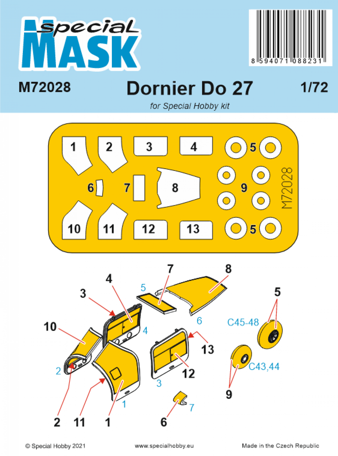 Special Hobby M72028 1/72 Dornier Do.27 Mask (9120475840749)