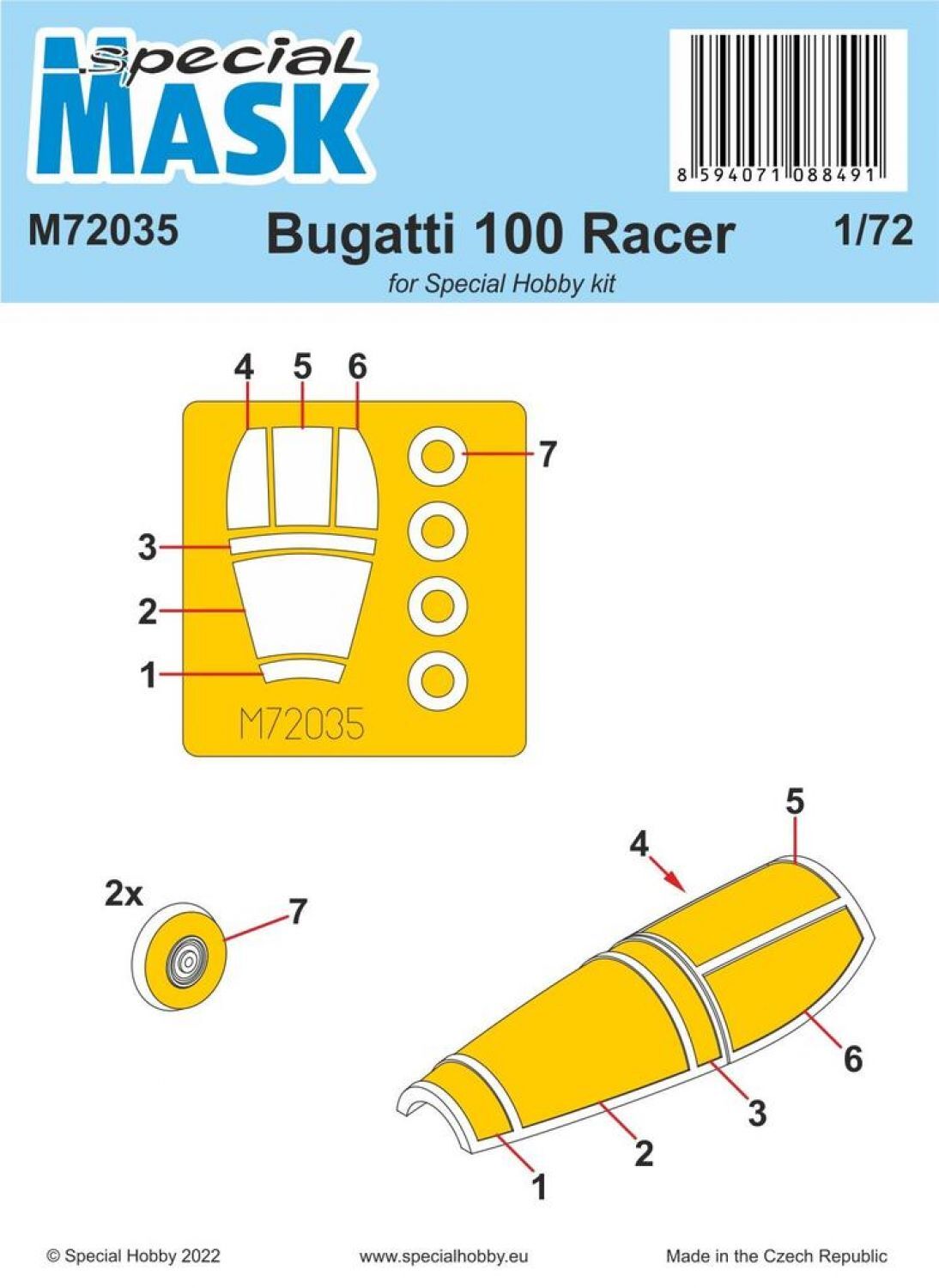 Special Hobby M72035 1/72 Bugatti 100 MASK (9120476004589)
