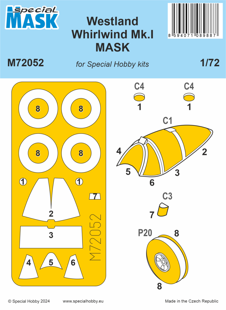 Special Hobby M72052 1/72 Westland Whirlwind Mk.I MASK (9120476430573)