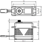 Savox SW-2294SG Savox Direct Power 4S Standard Size Water Proof Brushless Servo 75kg 0.11sec @ 16.8v 90g 40.3x20.2x38.7mm (9255888355565)