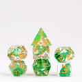 MDG Handcrafted Sharp Edge Resin Dice Set Frog Dice - MDG937