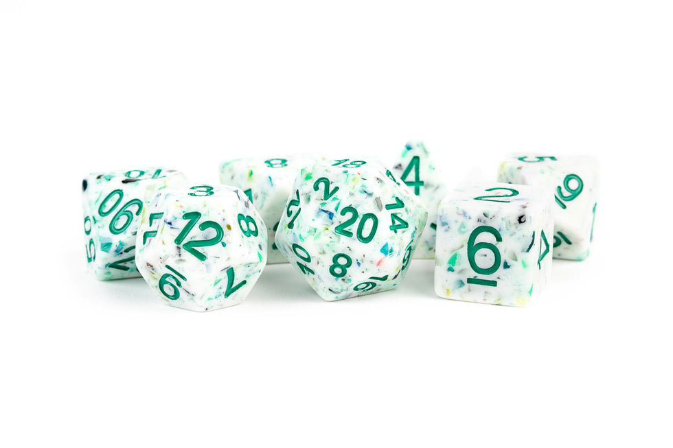 MDG 16mm Resin Polyhedral Dice Set Recycled Rainbow - MDG601