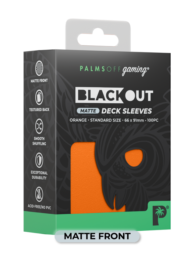 Palms Off BODS-ST-ORA-M Blackout Deck Sleeves (100) Orange (Matte Front) (9250506735853)