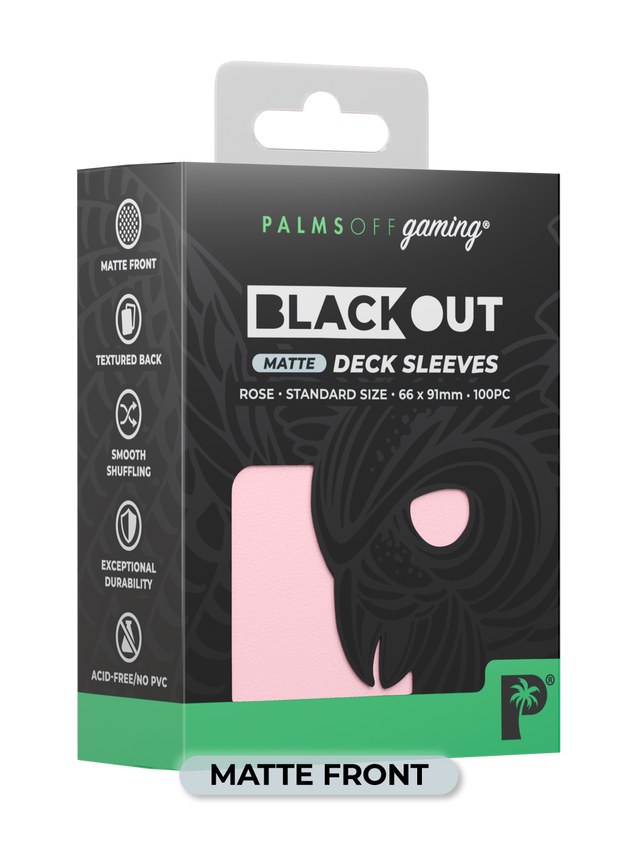 Palms Off BODS-ST-ROS-M Blackout Deck Sleeves (100) Rose (Matte Front) (9250507194605)