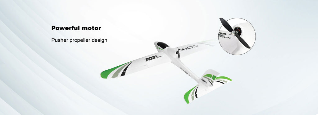 TopRC Hobby T1400RTF 1.4m Electric 4ch + Flight Controller Mode2 RC Glider - TRC1400RTF