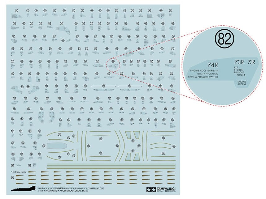 Tamiya 12692 1/48 F-4 Door Detail Set A (8324807360749)