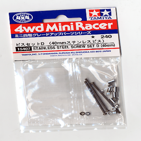 Tamiya 15407 MINI4WD STAINLESS SCREW D (40mm) - Hobby City NZ (7584445333741)