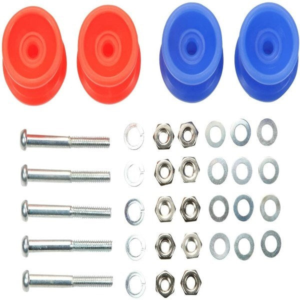 Tamiya 15457 MINI4WD LF PLAS WIDE ROLLR-RED/BLUE-12-13mm (769292697649)