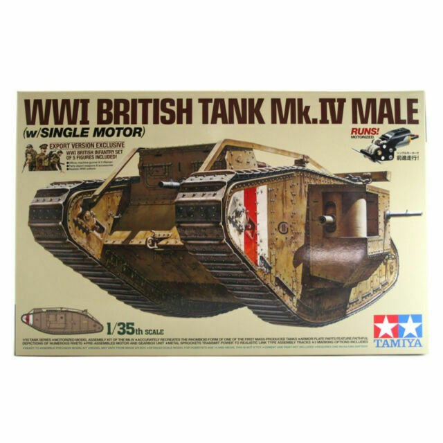 Tamiya 1/35 WWI British Tank Mk.IV Male (w/Single Motor) 1/35