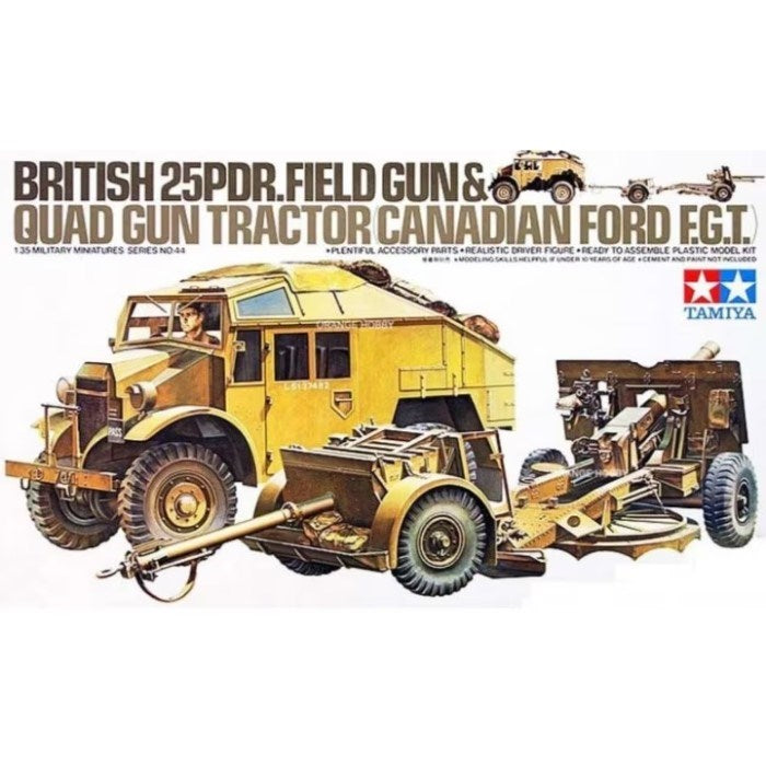 Tamiya 35044 1/35 British 25-pdr Field Gun and Quad Gun Tractor (Canadian Ford F.G.T.)