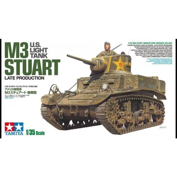 Tamiya 35360 1/35 U.S. Light Tank M3 Stuart - Late Production (8143286927597)