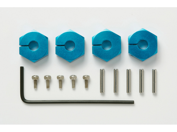 Tamiya 53823 Clamp Type Aluminum Wheel Hubs - Blue (5mm Thick 4pk) - Hobby City NZ
