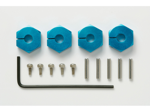 Tamiya 53823 Clamp Type Aluminum Wheel Hubs - Blue (5mm Thick 4pk) - Hobby City NZ