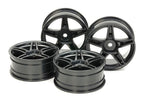 Tamiya 24mm Twin 5-Spoke Wheels +2 Offset Black RC Wheel