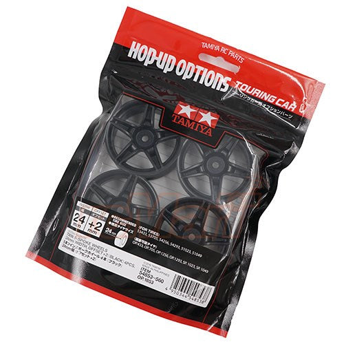 Tamiya 54853 24mm Twin5spk Wheels +2 Bla *4