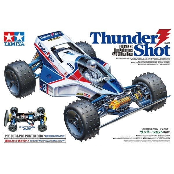 Tamiya 58706 RC Kit: 1/10 4WD Thunder Shot (2022) - Pre-painted (7897284247789)
