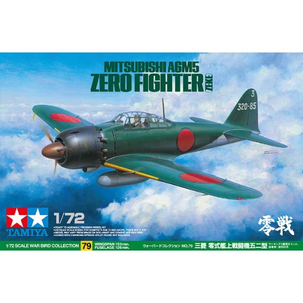 Tamiya 60779 1/72 Mitsubishi A6M5 Zero Fighter (Zeke) - Hobby City NZ (7577771245805)