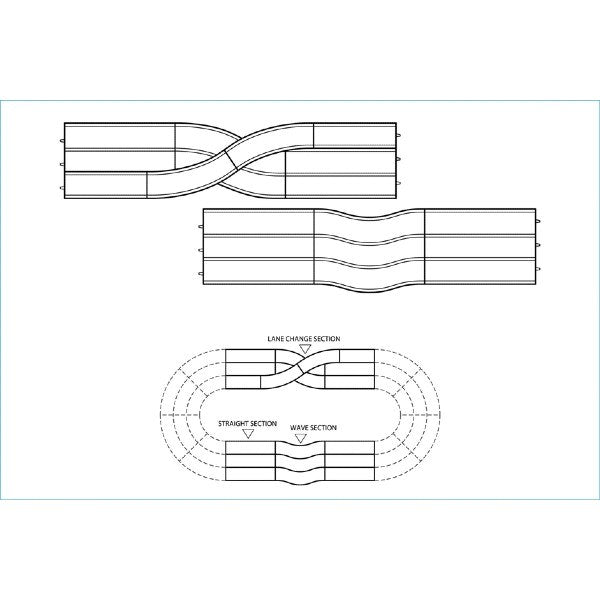 Tamiya 69579 Mini 4WD Japan Cup JR Circuit Lane Change and Extension Set (White) (8278331883757)