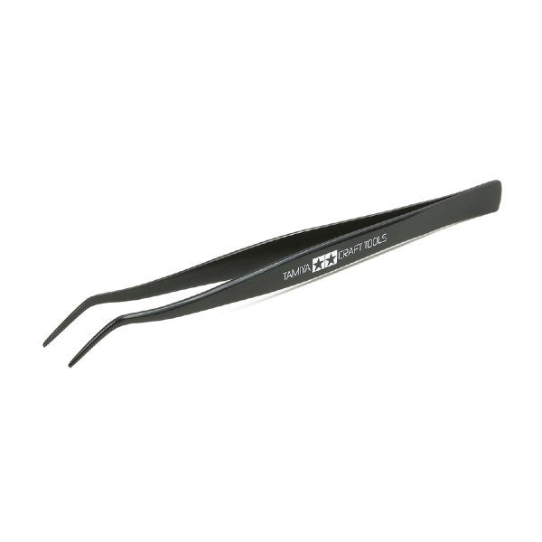 Tamiya 74003 Angled Tweezers (Black)