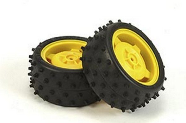 Tamiya 9400239 Rear Tires & Wheels (1 Pair) - DT-02/Super Fighter (8278182592749)