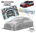Team C Hyundai i20 WRC 190mm RC Car Body 1/10 Scale