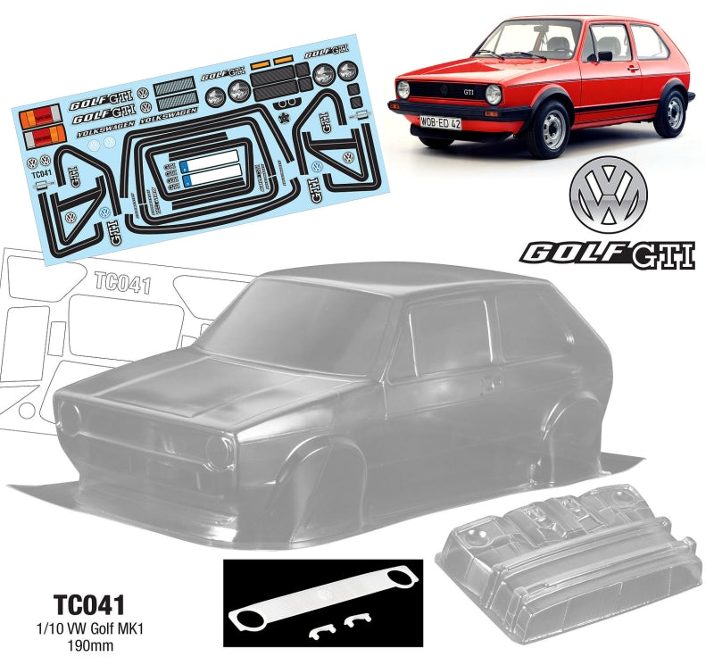 Team C VW Golf GTI MK1 190mm RC Car Body 1/10 Scale