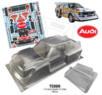 Team C Audi Quattro S1 Rally WRC Group B 190mm Wide RC Car Body 1/10 Scale