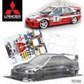 Team C Mitsubishi Lancer Evolution V WRC 190mm Ralliart Decal Sheet RC Car Body 1/10 Scale