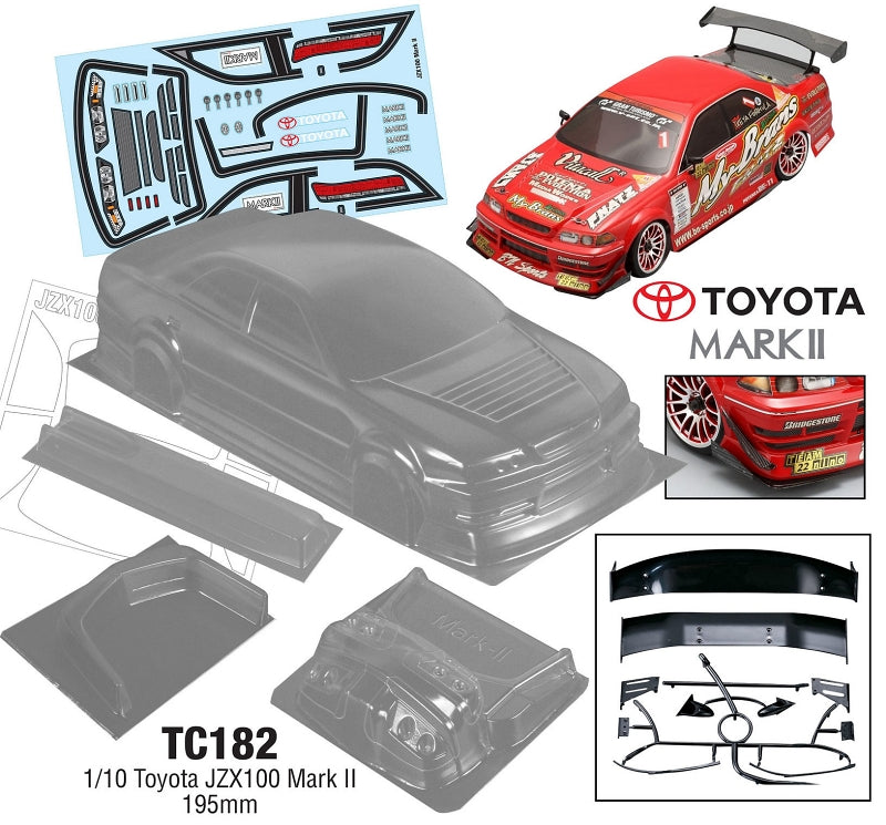 Team C Toyota JZX100 Mark II 195mm RC Car Body 1/10 Scale