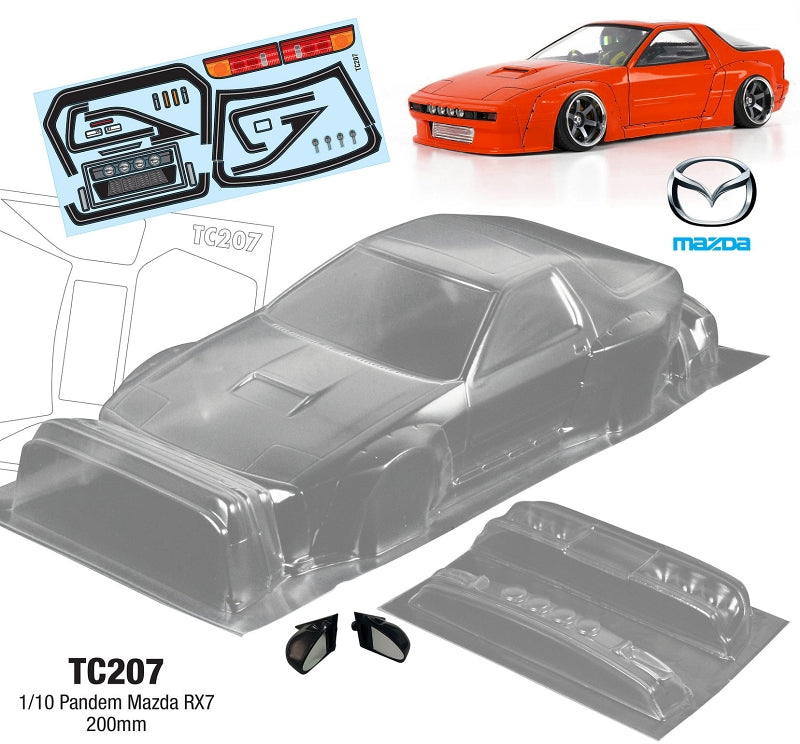 Team C Pandem Mazda RX7 FC Series 4 200mm RC Car Body 1/10 Scale