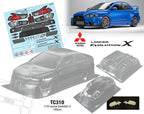 Team C Lancer Evolution X 195mm Wide RC Car Body 1/10 Scale