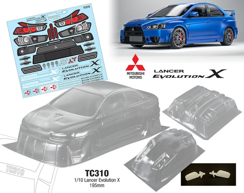 Team C TC310 1/10 Lancer Evcolution X 195mm Wide (8319243190509)