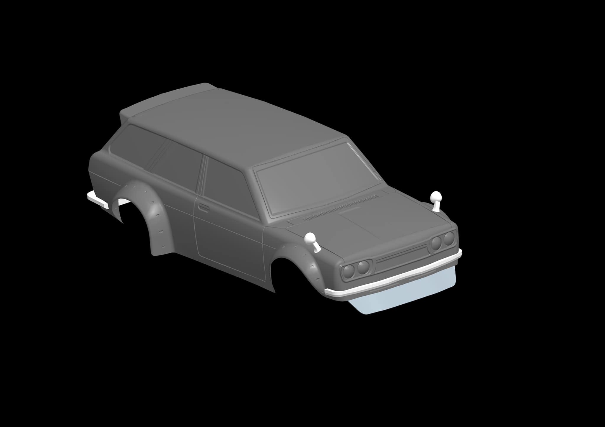 Team C Datsun 510 Wagon 200mm WB258mm with Light Buckets & Mirrors RC Car Body 1/10 Scale (2)
