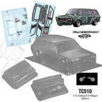 Team C Datsun 510 Wagon 200mm WB258mm with Light Buckets & Mirrors RC Car Body 1/10 Scale