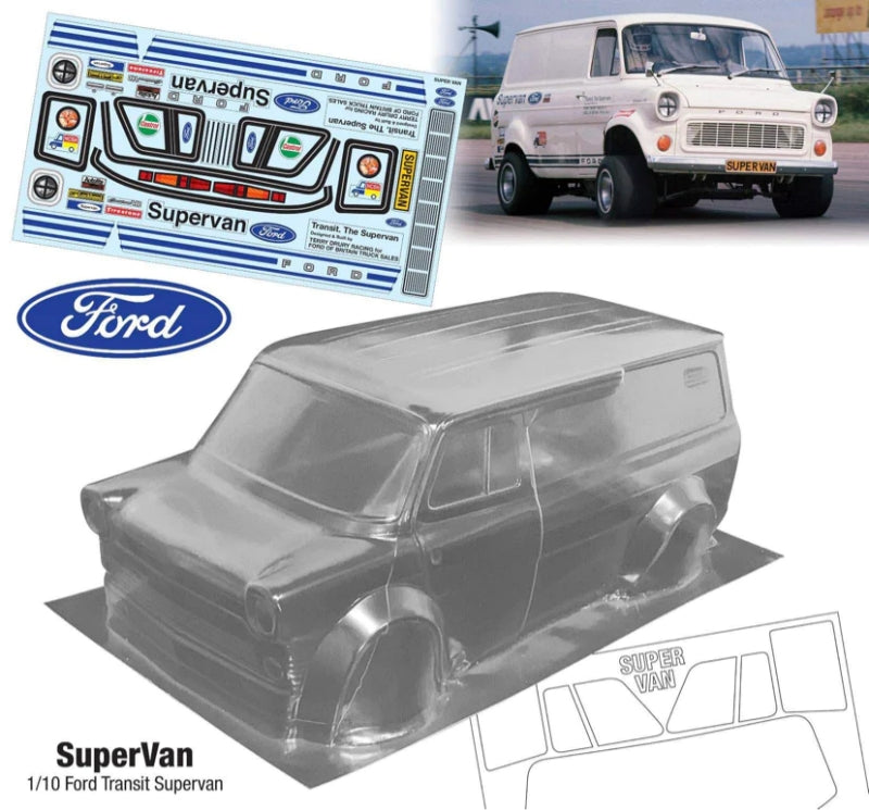 Team C Super Van 215mm Wide 257mm Wheelbase Decal Set RC Car Body 1/10 Scale